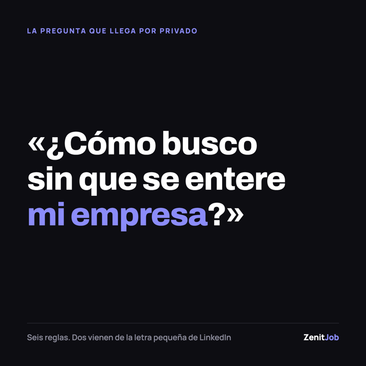 La pregunta que más me llega por privado no es cómo mejorar un CV.